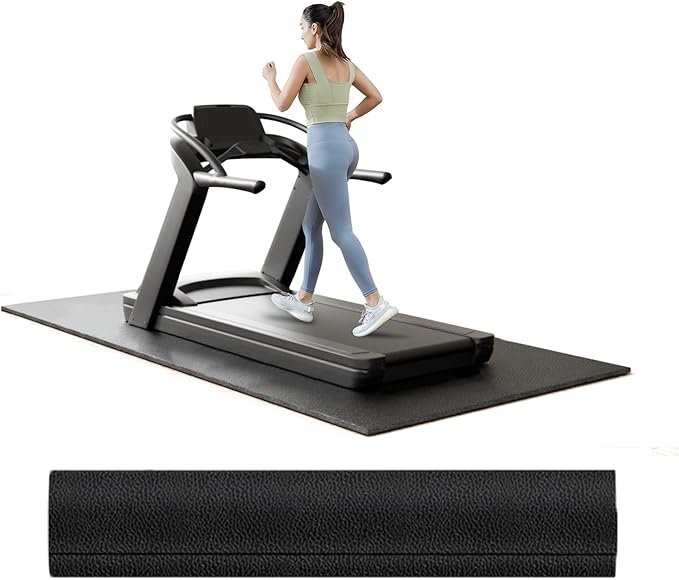 Treadmill Walking Pad Mat for Carpet Floors 84x36,1/4“Thick Treadmill Mat for Hardwood Floors,Mat for Under Treadmill/Exercise Bike on Carpet,Foldable Exercise Equipment Mat,Noise Shock Absorption