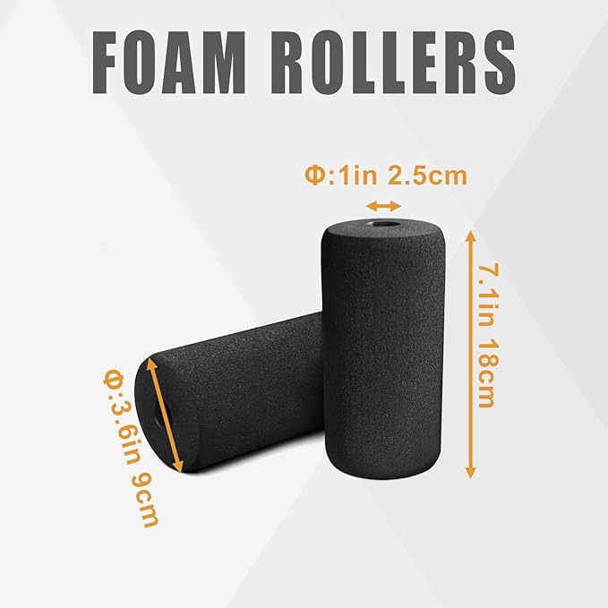 High Density Foam Roller, Replacement Foam Foot Pads for Home Gym Exercise Machines Equipments, Weight Bench Leg Extension Curl Attachment (Foam 7'')