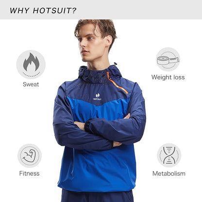 HOTSUIT Sauna Suit for Men Sweat Sauna Jacket Pant Gym Workout Sweat Suits