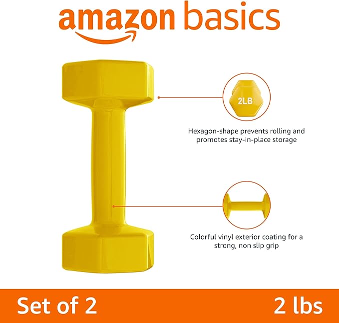 Amazon Basics Vinyl Coated Dumbbell Hand Weights