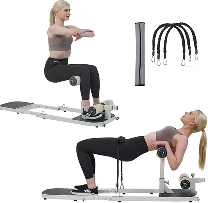 Hip Thrust Machine with High Resistance and Protectors Pad - 3D High Density Polyurethane Cushion - Premium Squat for at Home Gym-Comes with Handles to Exercise Your Arms