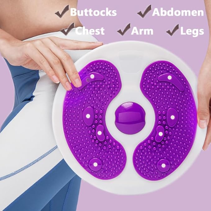 Ab Twist Waist Disc Board,Adjustable Waist Trainer Twisting Disc with Handles,Waist Slimming Balance Rotating Disc with Massage Foot Sole，Waist Twister - Turntable for Slimming.