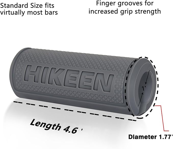 Hikeen Thick Bar Dumbbell Grips,Non Slip Hard Rubber Barbell Grips,Grips for Weight Lifting, Muscle Building-1.77", 2.25" & 2.75" Outer Diameter