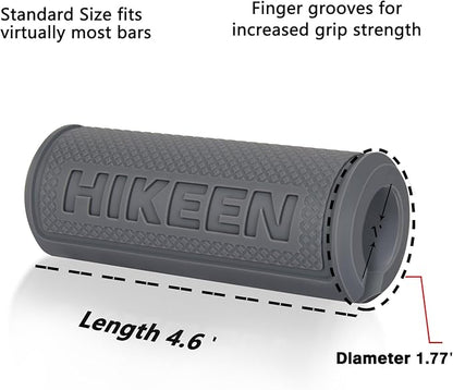 Hikeen Thick Bar Dumbbell Grips,Non Slip Hard Rubber Barbell Grips,Grips for Weight Lifting, Muscle Building-1.77", 2.25" & 2.75" Outer Diameter