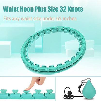 34 Knots Weighted Workout Hoop Plus Size, Smart Waist Exercise Ring for Adults Weight Loss