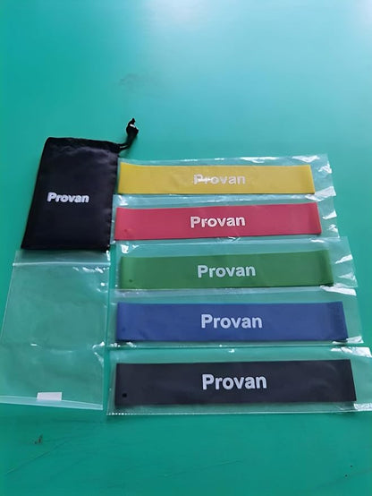 Provan Resistance Exercise Bands with Carry Bag, Set of 5.