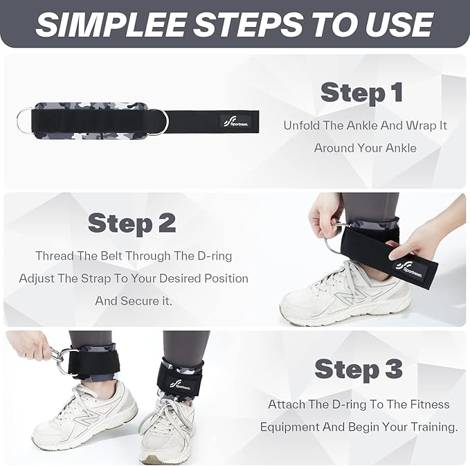 Sportneer Ankle Strap for Cable Machine: Adjustable Ankle