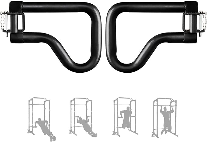 Yes4All 500 LBS Capacity - Dip Bars for 2x2 with 1" Hole Power Cage, Squat Rack Attachments - Multi-Grip Handles Dip Attachment for Dips, Pull Up, Push-up