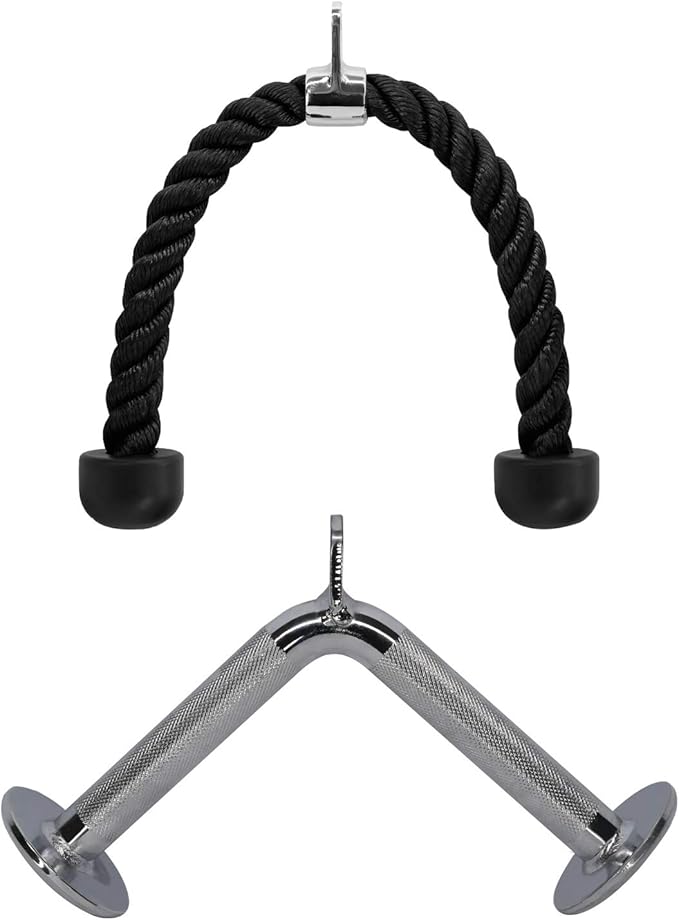 Yes4All Tricep Press Down Cable Machine Attachment Set