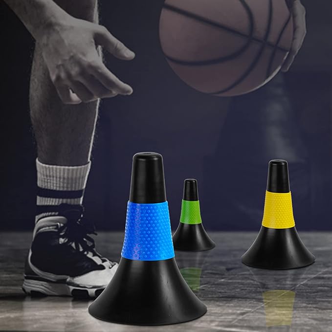 ZEAYEA 8 Pcs Agility Training Sport Cone, 9 Inches Marker Cones with Carry Bag, Basketball Training Cones for Soccer Football Basketball Speed Grab Drills and Training