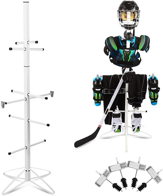 Hockey Gear Drying Rack Hockey Drying Rack Metal Sports Gear Storage Dry Rack for Drying and Storing Adult and Child Sports Equipment Hockey Equipment Drying Rack-4 Additional Hanging Clips