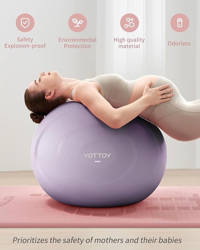 Anti-Burst Exercise Ball for Working Out, Yoga Ball for Pregnancy,Extra Thick Workout Ball for Physical Therapy,Stability Ball for Ball Chair Fitness with Pump