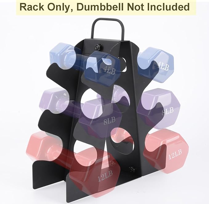 Weight Rack for Dumbbells(Dumbbells not included), EXBTOKA Compact A-Frame Dumbbell Rack Stand Only, Dumbbell Rack with Handle, for Home Gym Workout