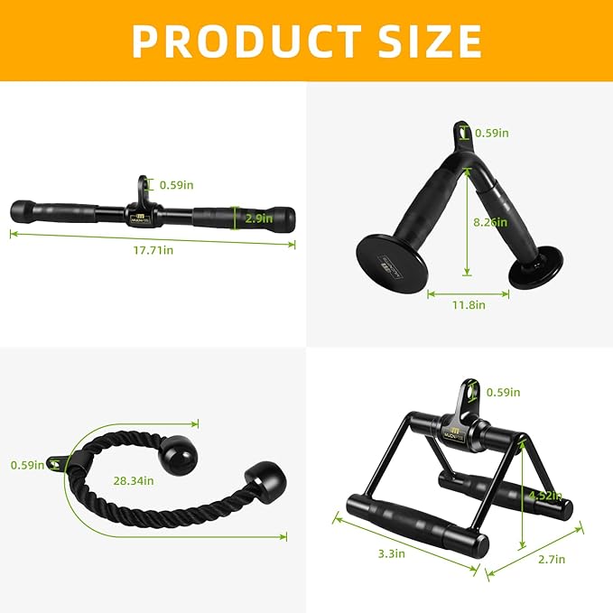 Cable Machine Accessories for Home Gym, LAT Pulldown Attachments, Durable and Reliable Weight Fitness Gym Accessories, Tricep Pull Down Attachment for Gym Equipment