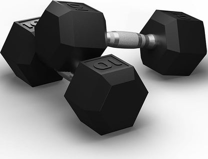 GRETERST Dumbbells Set Rubber Coated Hex Hand Weights Exercise & Fitness for Home Gym Workouts Strength Training Equipment