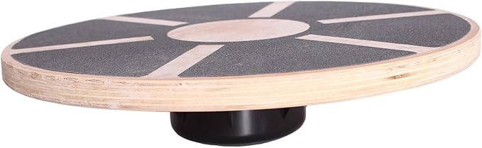 Heavy Duty 15.5" Wooden Balance Board with Non-Slip Pad Fitness Equipment