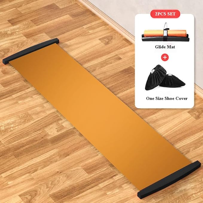 Slide Board with Shoe Cover Slimming Exercise Guide Slide Mat for Leg Pot Training Fitness and Athletic Training, Exercise Equipment for Low Impact Balance Training