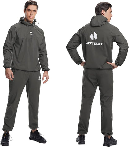 HOTSUIT Sauna Suit for Men Sweat Sauna Jacket Pant Gym Workout Sweat Suits