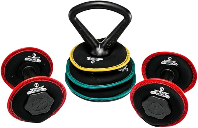 HYPERWEAR SoftBell 3 in 1 Kettlebell/Dumbbell Weight Combo 3-20lbs Dumbbell 5-30lbs Kettlebell)