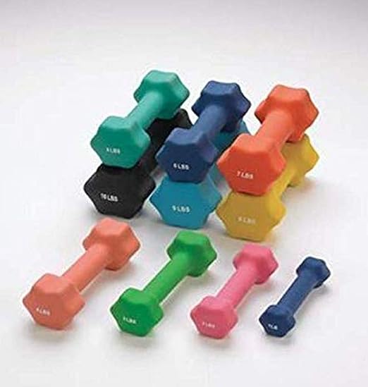 Sammons Preston 34950 Individual Neoprene Dumbbells, 3 LB, Easy-to-Grip