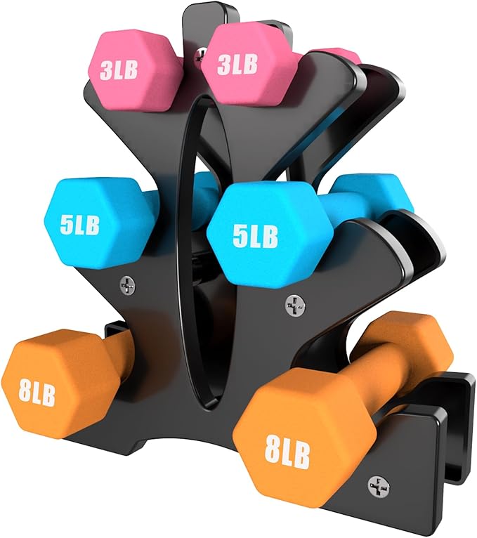 Portzon Weights Dumbbells Set with Various Color and Weights and Compatible, 1-15 LB, Anti-Slip, Anti-roll, Hex Shape