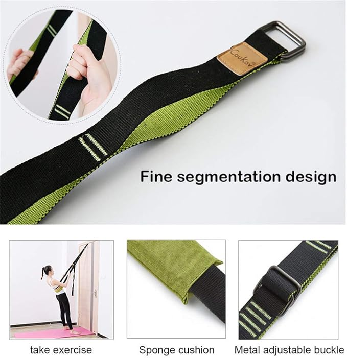 Yoga Fitness Stretching Strap, Door Flexibility Stretching Strap, Improve Leg Waist Back Flexibility Back Bend Assist Trainer, for Rehab Pilates Ballet Dance Cheerleading Splits Gymnastics