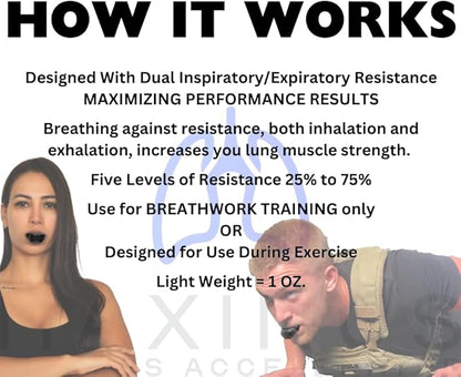 Maximus Fitness Accelerator | Breathing Trainer for Lungs Created & Studied by Experts | Lightweight 1oz Breathing Exercise Device for Improving Fitness & Strength | Trusted by Top Athletes