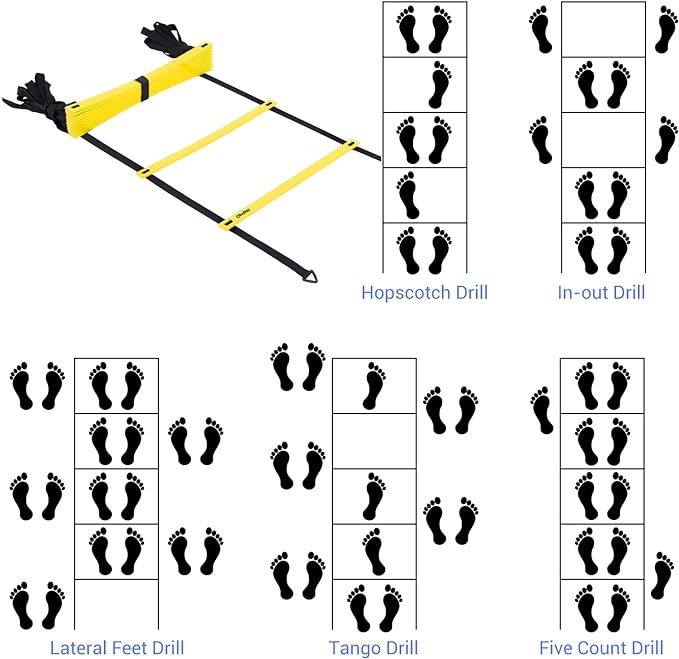 Ohuhu Agility Ladder Speed Training Set 12 Rung 20ft Exercise