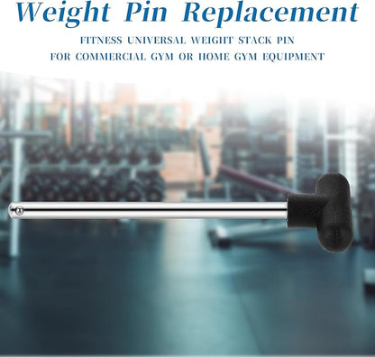 Drop Set Pins Gym T-Shaped Weight Stack Pin, Heavy Duty Weight Machine Pin, Pin Tensile 3/8 Diameter 5-1/2 Locking Space Home Gym Replacement Parts Universal for Fitness Equipment Accessories