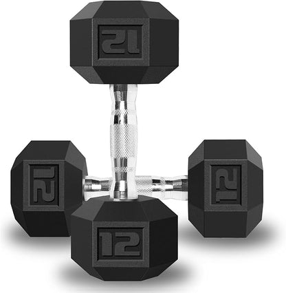 Balelinko Rubber Grip Encased Dumbbell Cast Iron Weight with Anti-Slip Handle Dumbbell -Strength Training Equipment - Home Gym Accessories - Full Body Workout - Muscle Building