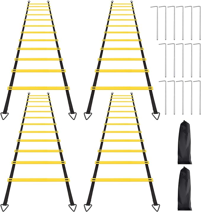 1/2/4 Pack Agility Ladder Set 8 Rungs/12 Rungs/12 Rungs