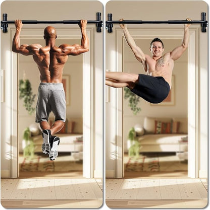 Heavy Duty Doorway Pull up Bar with Push Up Stands Handles Wall Mount Chin Up Bars Over Door Support Beam or Joist Mount