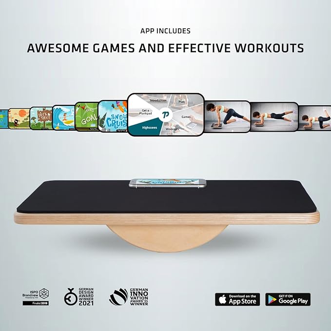 Plankpad STUDIO - Full Body Fitness and Ab-Trainer with Training App for iOS and Android - Interactive Balance Board Made in Germany