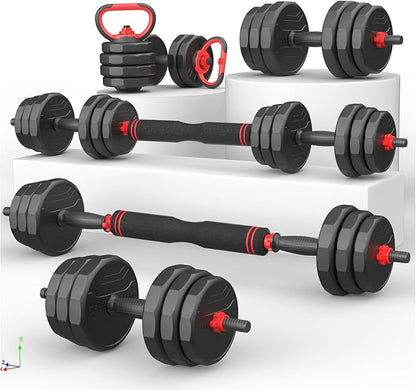 Adjustable Dumbbells Set 55/70/90lbs Free 3 in 1 Dumbbells