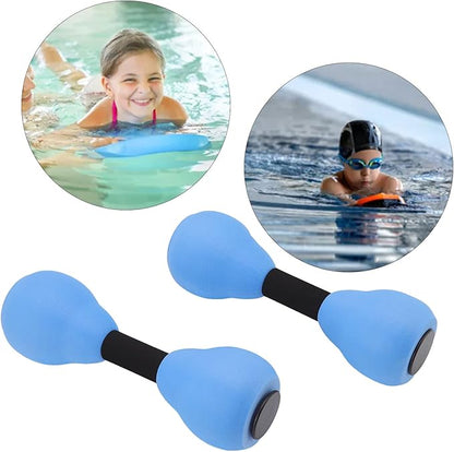 CHICIRIS Aquatic Dumbbells, 2 Pieces EVA Foam Water Dumbbells for Water Aerobics Lightweight Pool Exercise Equipment for Women Men Aqua Fitness Weight Loss (Blue)