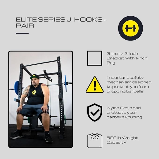 HulkFit Elite Series 3" x 3" Power Cage and Squat Rack for Light Commercial, Home Gym, and Garage Gym - 7 Optional Attachments & Accessories