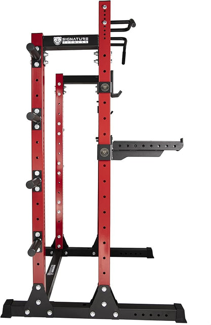 Signature Fitness SF-SS1 1,000 Pound Capacity 3” x 3” Power Rack Squat Stand, Includes J-Hooks and Safety Spotter Arms, Optional Conversion Kits