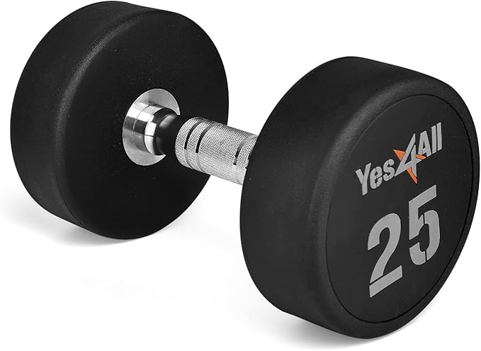 Yes4All Urethane Dumbbells with Anti-Slip Knurled Handle 5-50LBS for Muscle Building - Sold Individually