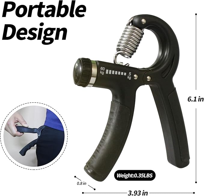 Grip Strength Trainer Adjustable Resistance 22-132 Lbs Hand Grip Strengthener Forearm Exerciser with Counter