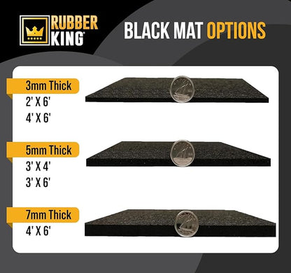 Rubber King Multi-Purpose Exercise Mat - 100% Recycled Thick Rubber Mat for Home Gym Flooring, Non-Slip, Low-Odor Durable Workout Mat for Indoor/Outdoor, Shoe-Friendly