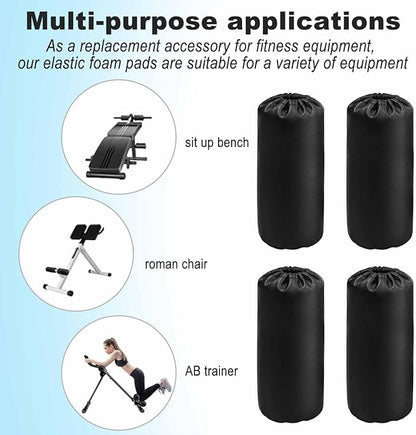 Foam Foot Pads Rollers Replacement: 4PCS Foam Rollers Tube Pads 7"x3.5" for Home Gym Exercise Machines Equipments Replacements Adjustable Inner Diameter