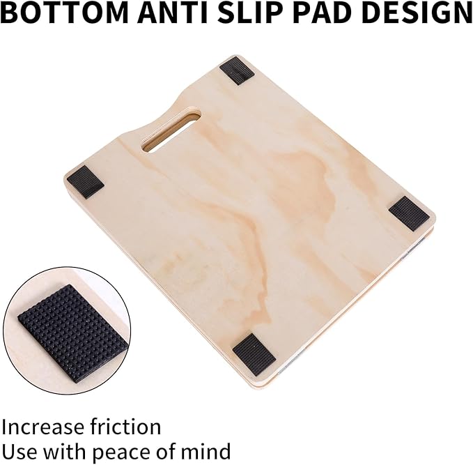 Wooden Slant Board for Calf Stretching | Adjustable Incline Balance Board & Calf Stretcher | Physical Therapy Equipment for Knees Ankle Heel Feet Leg, Natural