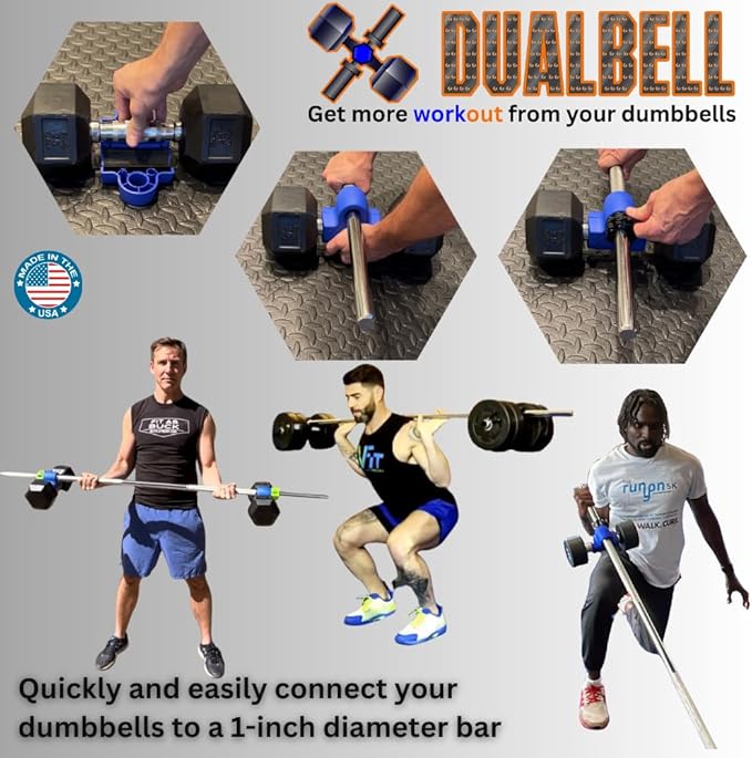 Dumbbell Barbell Converter - 1" Standard Bars, Up to 100lb Capacity - Dumbbell Converter Home Gym Equipment, Versatile Weight Lifting Set, Suitable for Men and Women