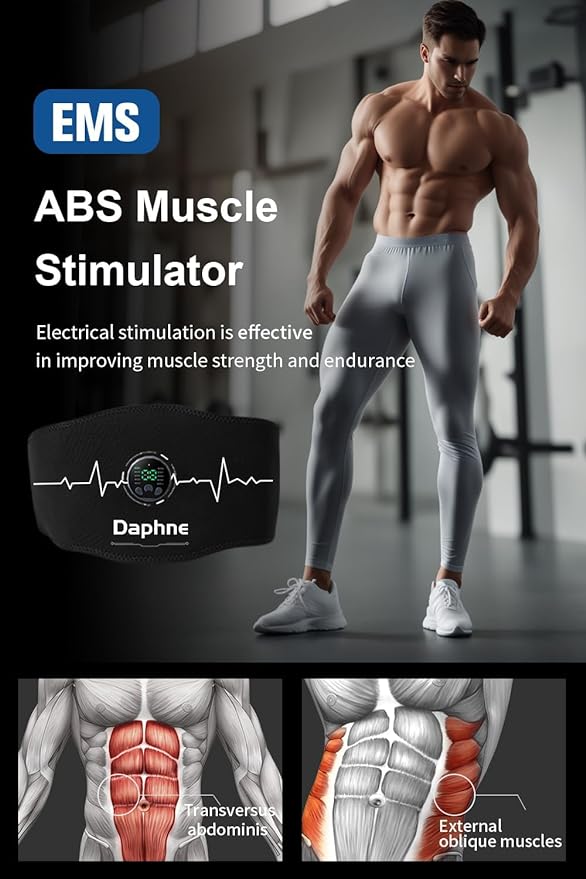 Daphne ABS Stimulator, Ab Stimulator Muscle Toner, Effective Muscle Stimulator for Abdomen, Arms, Legs,Abdominal Toning Belt