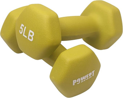 HEX Neoprene Dumbbell |Coated Colorful Hand Weights in Pair