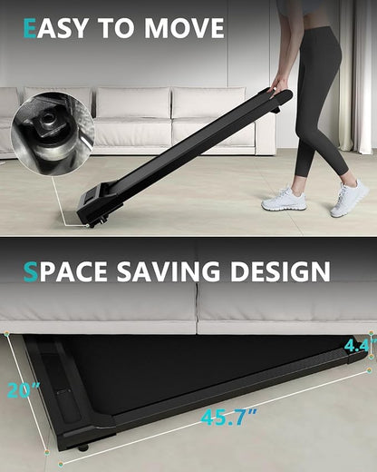 Walking Pad Under Desk Treadmill for Home Office with Remote Control, 2 in 1 for Walking and Jogging, Portable Walking Pad Treadmill Under Desk, Desk Treadmill in LED Display.