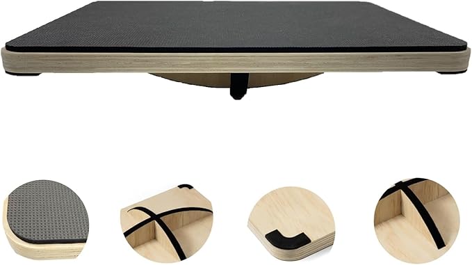 360 Degree Rotation Anti-slip Wooden Balance Board, Plank board & Anti-Slip Wobble Board for Balance and Core Training, Balancing Board for Under Desk