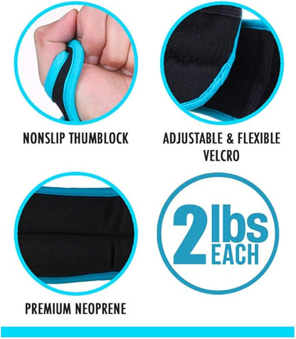 Wrist Weights Set Thumblock Arm Weight for Women and Men, Great for Running Weightlifting Training Gymnastic Aerobic Jogging Cardio Exercises