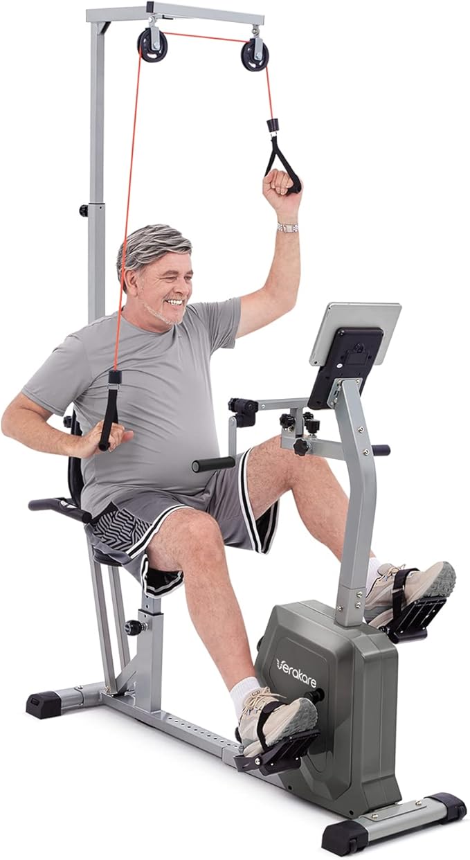 by Innova RBE3000 Recumbent Bike with Arm & Hand Exercisers, 350 lb Weight Capacity, Cross Training, Pulse Monitoring