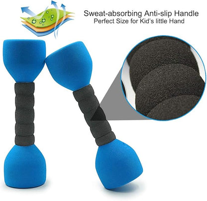 Aoneky Foam Covered Weights for Kids, Recommended for Boys Aged 3 to 6 Years Old, Children Safe Exercise Dumbbell Toy, 2 lbs